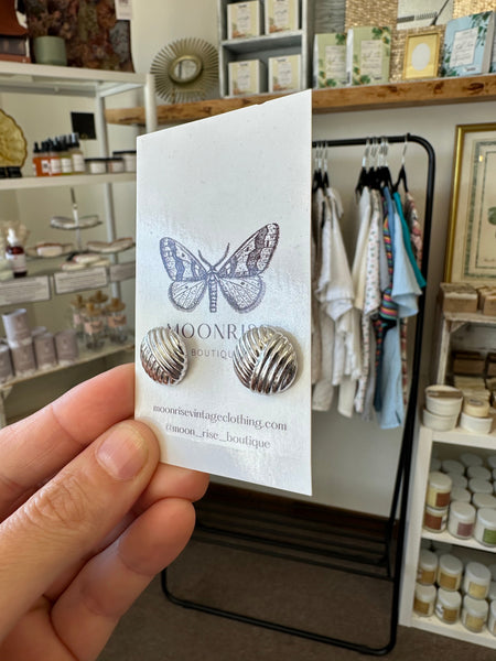 Vintage Silver Textured Statement Earrings