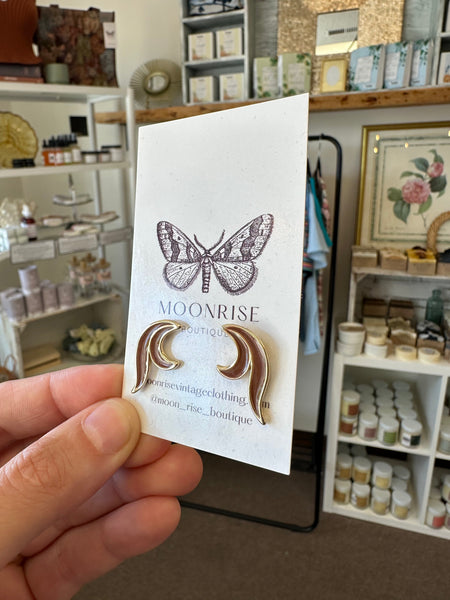 Vintage Gold Swirling Statement Earrings