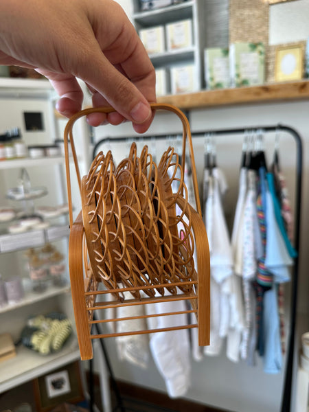 Vintage Rattan Butterfly Coaster Set
