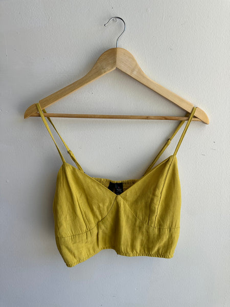 Fun + Flirty Yellow Cropped Tank Top | Size XL