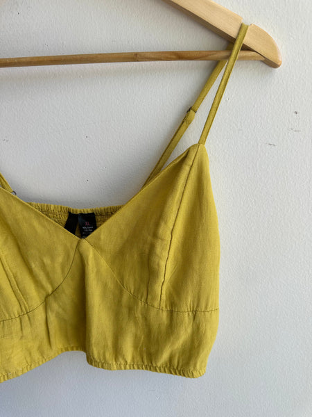 Fun + Flirty Yellow Cropped Tank Top | Size XL
