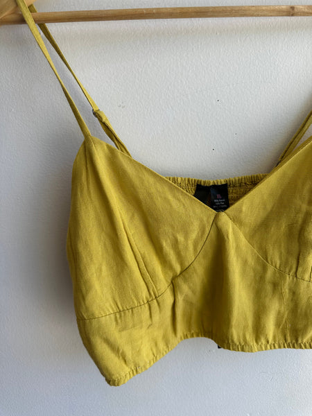 Fun + Flirty Yellow Cropped Tank Top | Size XL