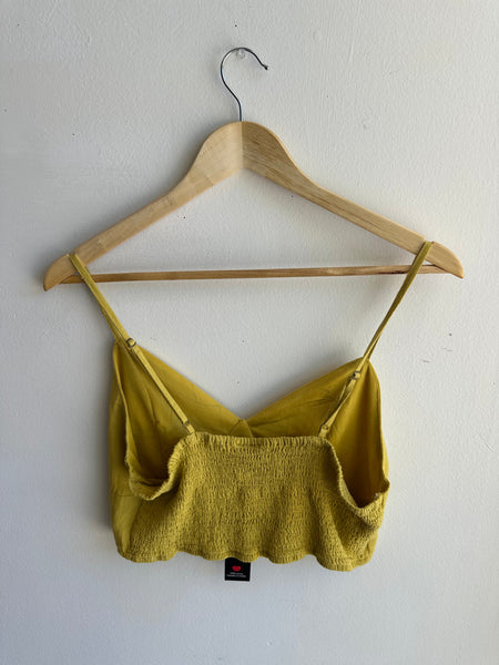 Fun + Flirty Yellow Cropped Tank Top | Size XL