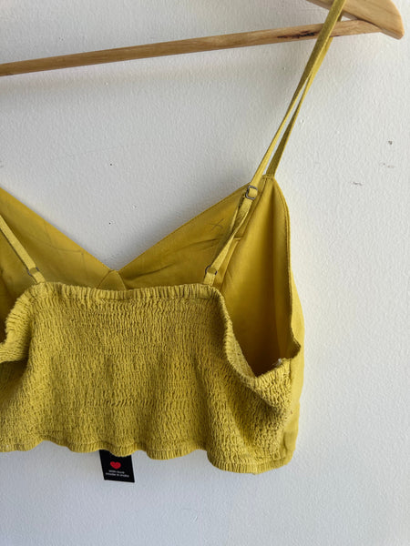 Fun + Flirty Yellow Cropped Tank Top | Size XL