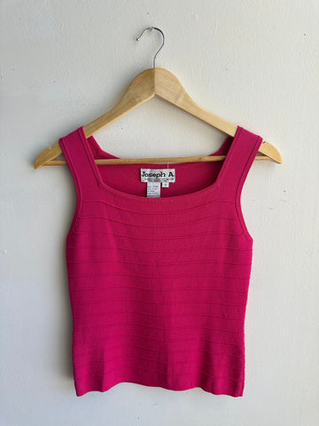Vintage Joseph A Knit Ribbed Tank Top | Berry | Size Small