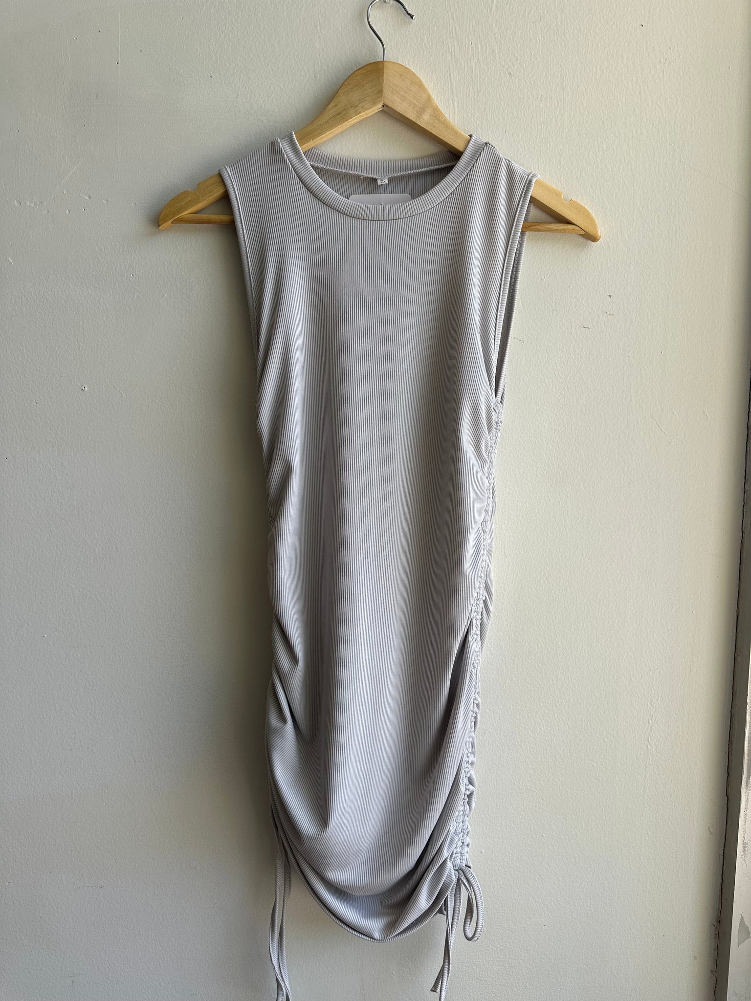 Kelsey Side Tie Body Con Dress | Size Small | Grey