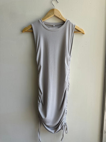 Kelsey Side Tie Body Con Dress | Size Small | Grey