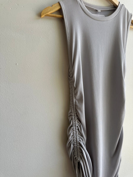 Kelsey Side Tie Body Con Dress | Size Small | Grey