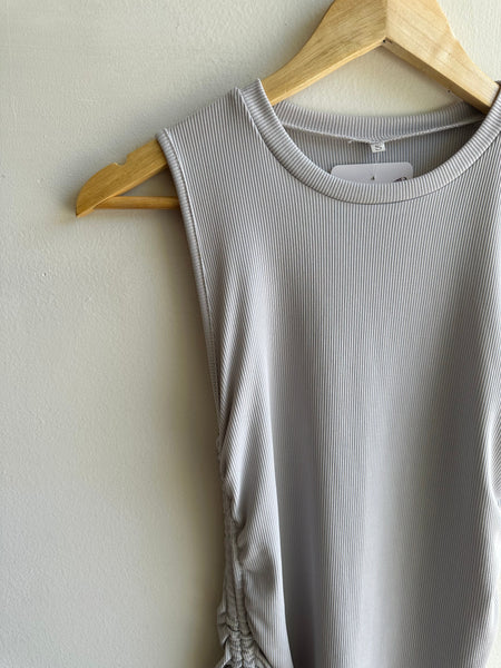 Kelsey Side Tie Body Con Dress | Size Small | Grey