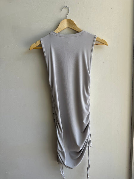 Kelsey Side Tie Body Con Dress | Size Small | Grey