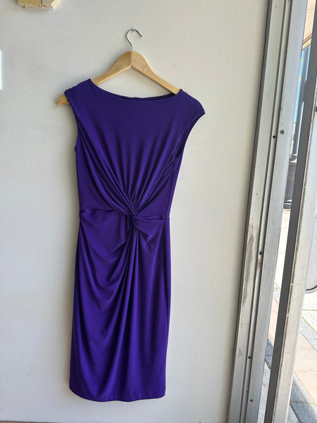 Ralph Lauren Twisted Knot Midi Dress | Size 4 | Purple