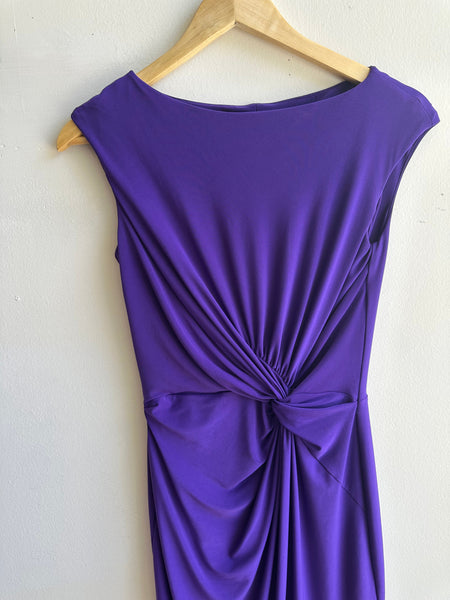 Ralph Lauren Twisted Knot Midi Dress | Size 4 | Purple
