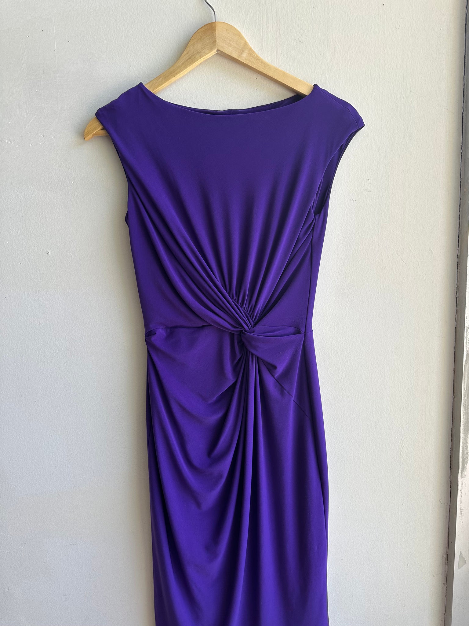 Ralph Lauren Twisted Knot Midi Dress | Size 4 | Purple