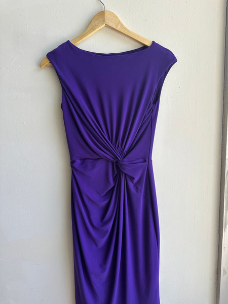 Ralph Lauren Twisted Knot Midi Dress | Size 4 | Purple