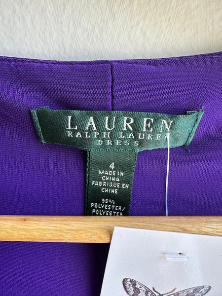 Ralph Lauren Twisted Knot Midi Dress | Size 4 | Purple