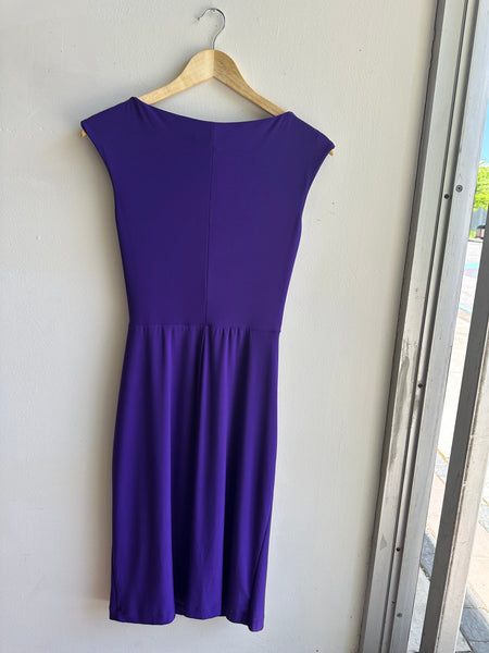 Ralph Lauren Twisted Knot Midi Dress | Size 4 | Purple