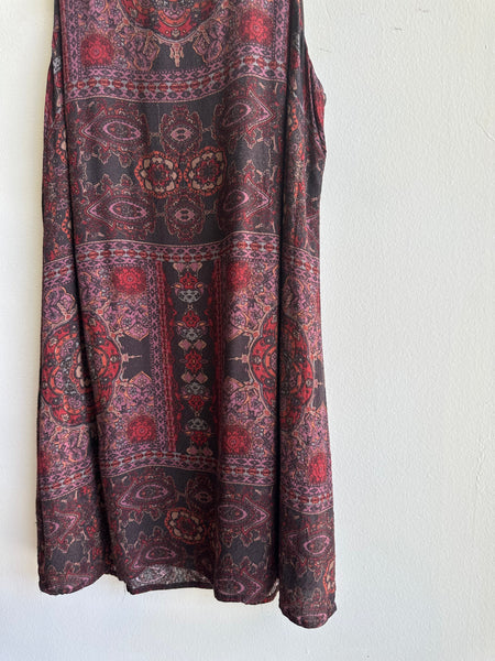 Ecoté Key Hole Back Boho Mini Dress | Size Small
