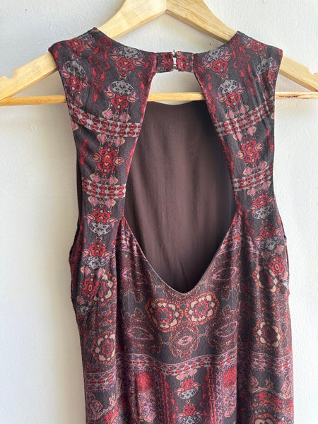 Ecoté Key Hole Back Boho Mini Dress | Size Small