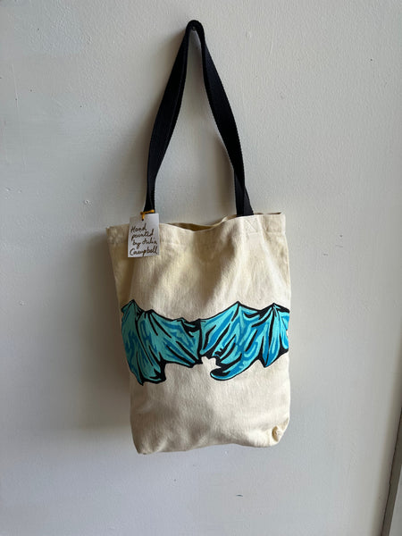 Mother Snake x Julia Campbell Handpainted Mountain Tote Bag | Blue