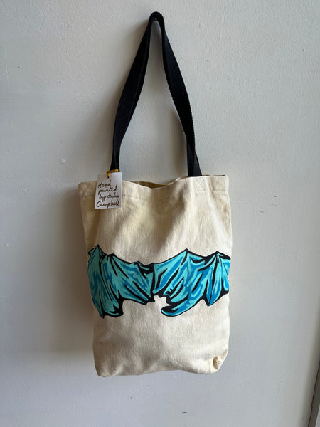 Mother Snake x Julia Campbell Handpainted Mountain Tote Bag | Blue