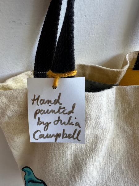 Mother Snake x Julia Campbell Handpainted Mountain Tote Bag | Blue