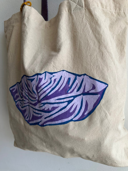 Mother Snake x Julia Campbell Handpainted Mountain Tote Bag | Purple