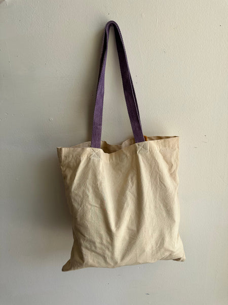 Mother Snake x Julia Campbell Handpainted Mountain Tote Bag | Purple