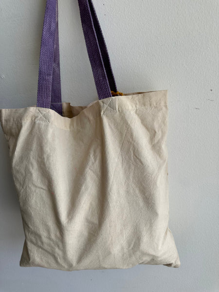 Mother Snake x Julia Campbell Handpainted Mountain Tote Bag | Purple