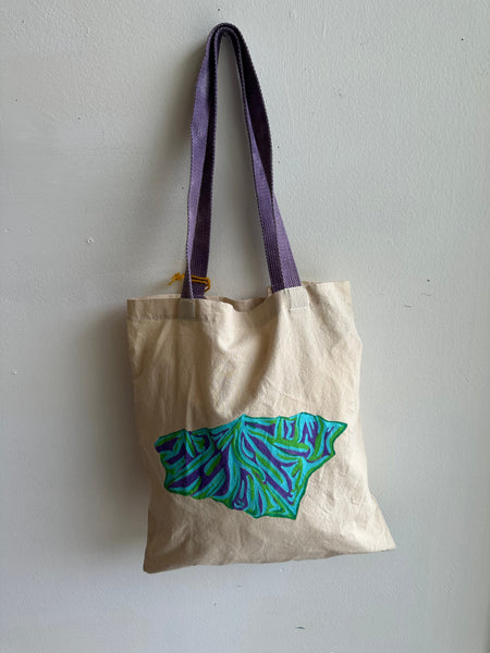Mother Snake x Julia Campbell Handpainted Mountain Tote | Green/Purple