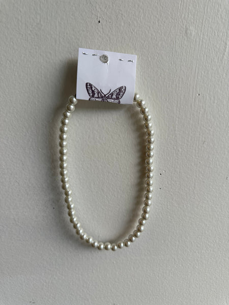 Vintage Glass Pearl Choker Necklace