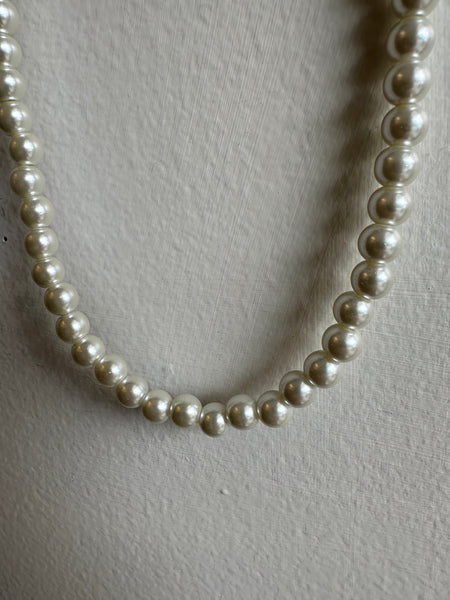 Vintage Glass Pearl Choker Necklace