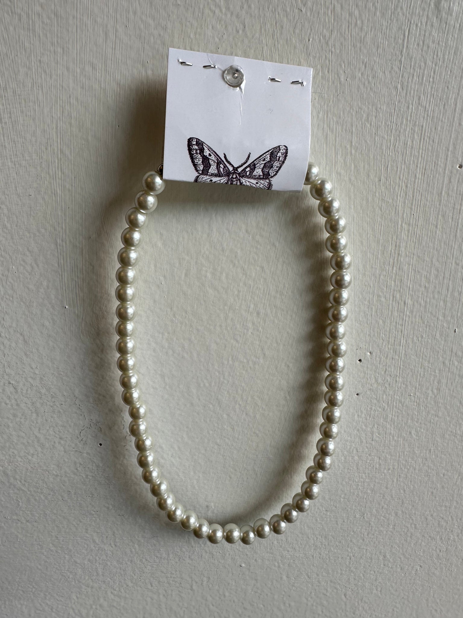 Vintage Glass Pearl Choker Necklace
