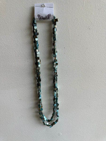 Vintage Mother of Pear Extra Long Beaded Necklace