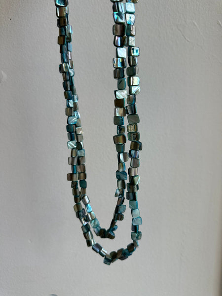 Vintage Mother of Pear Extra Long Beaded Necklace