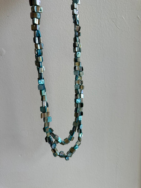 Vintage Mother of Pear Extra Long Beaded Necklace