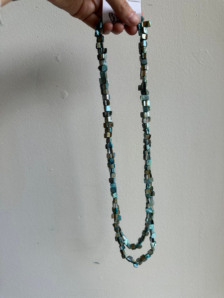 Vintage Mother of Pear Extra Long Beaded Necklace