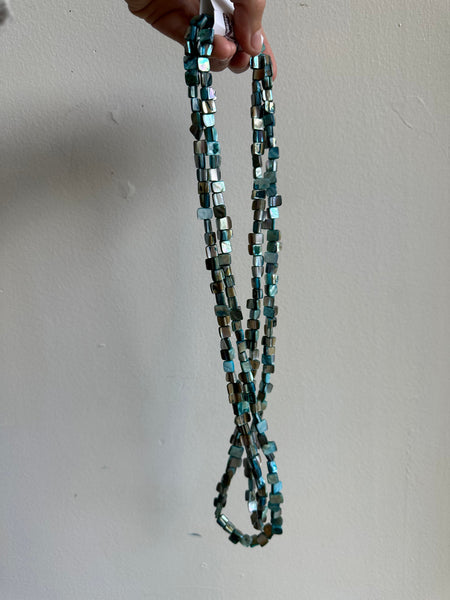 Vintage Mother of Pear Extra Long Beaded Necklace