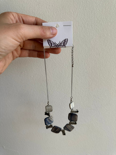 Vintage Blue Shell Statement Necklace