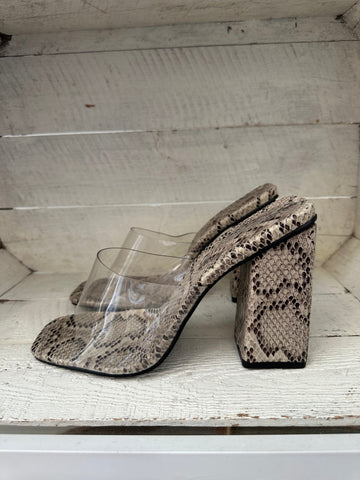 Vintage 90s Snakeskin Block Heels | Size Women’s 9
