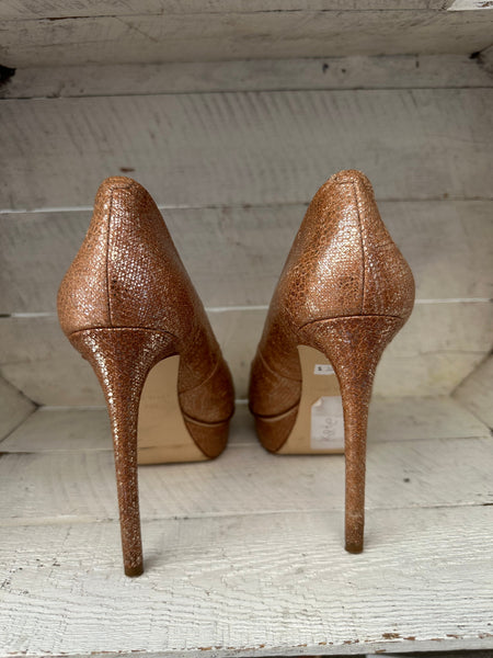 Nine West Katie Sparkly Nude Heels | Women’s Size 7