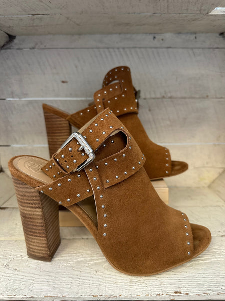 Guess Suede Studded Wooden Heel Sandal | Women’s Size 9