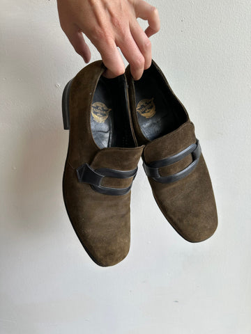 Vintage Olive Green Suede Florsheim Loafers | Size Men’s 9.5
