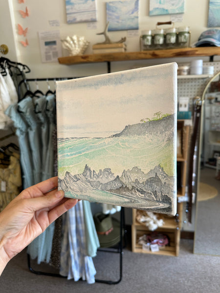 Gay Saunders Original Water-Color Canvas | Here There be Dolphins