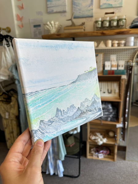 Gay Saunders Original Water-Color Canvas | Here There be Dolphins