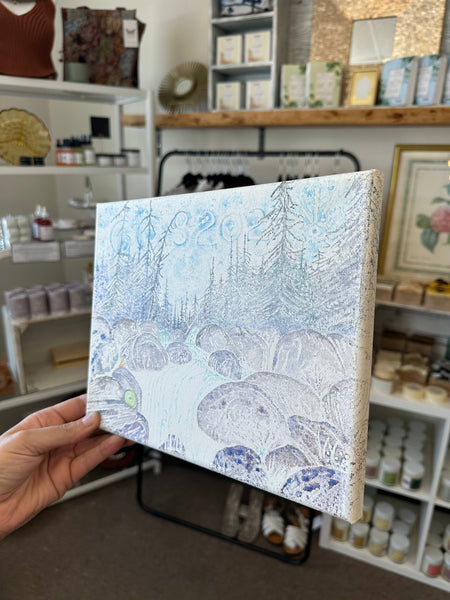 Gay Saunders Original Water Colour Canvas | Who Lives Here