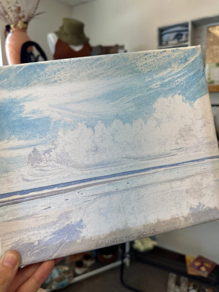Gay Saunders Original Water Colour Canvas | Ocean Study #1