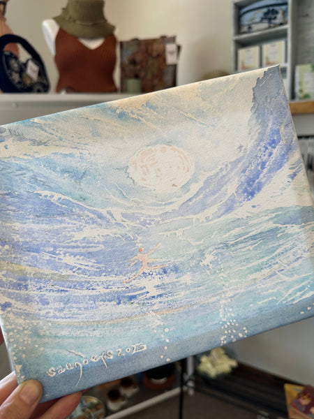 Gay Saunders Original Water Colour Canvas | Underwater Study #1