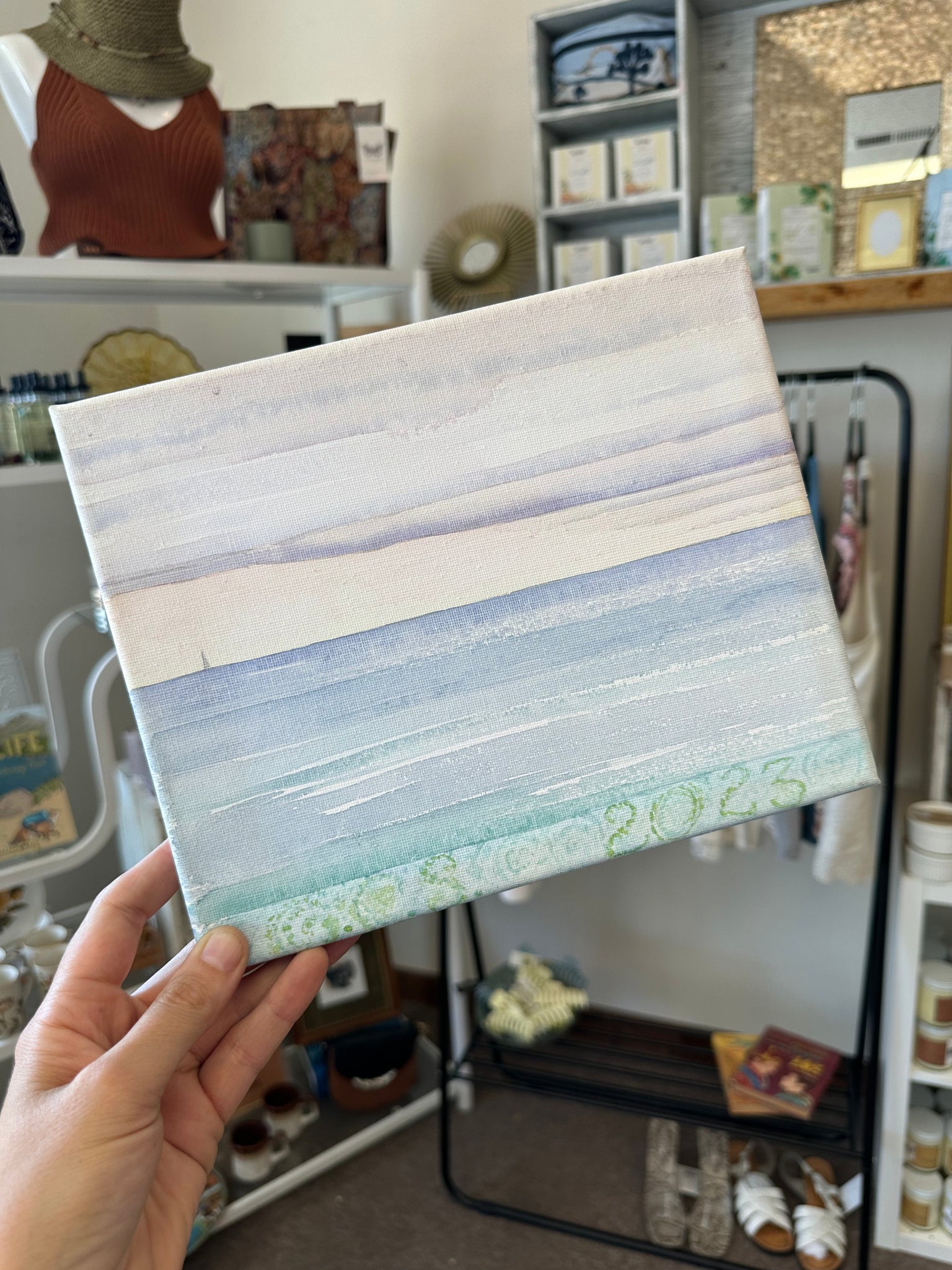 Gay Saunders Original Water Colour Canvas | Ocean Study #2