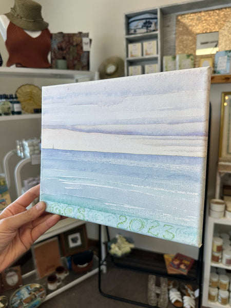 Gay Saunders Original Water Colour Canvas | Ocean Study #2