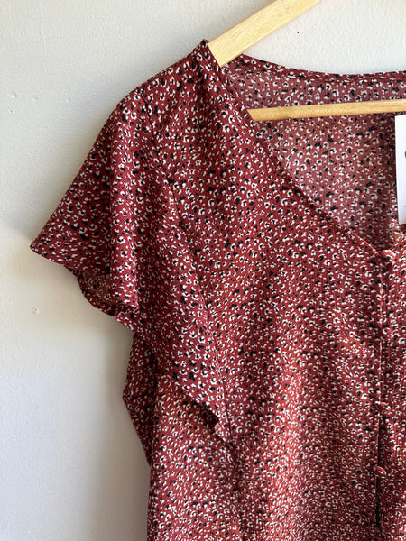 Wildflower Flutter Sleeve Blouse | Woodmere | Size Large